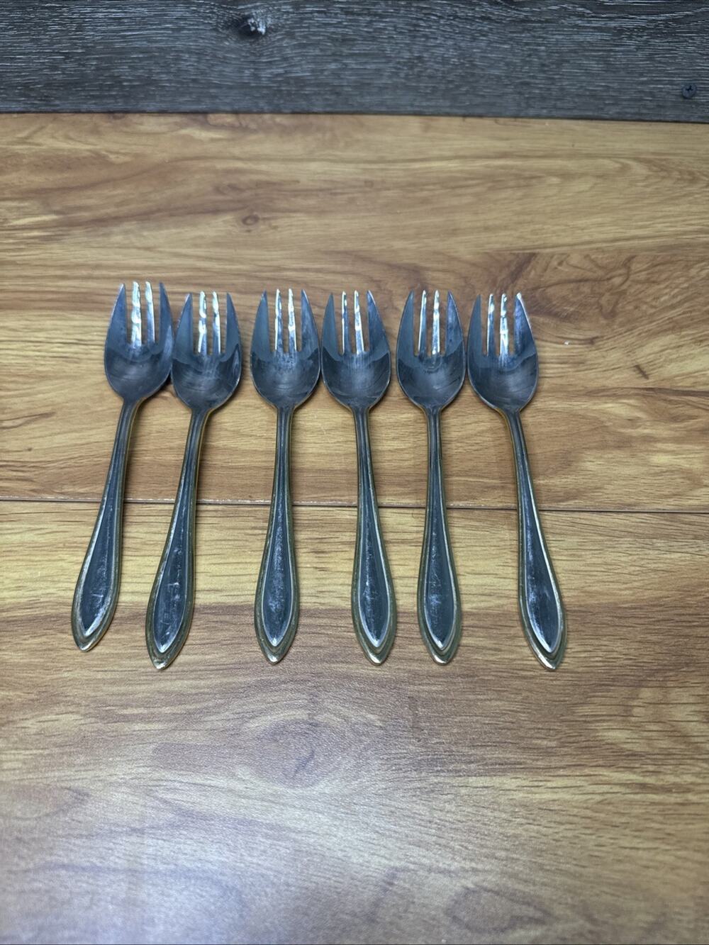 Lenox Golden Stainless Salad Forks ~Set Of 6